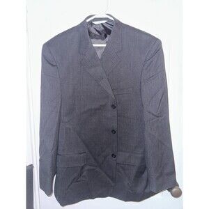 Mens Size 48R Versini Black 3 Button Single Breasted Wool Blazer